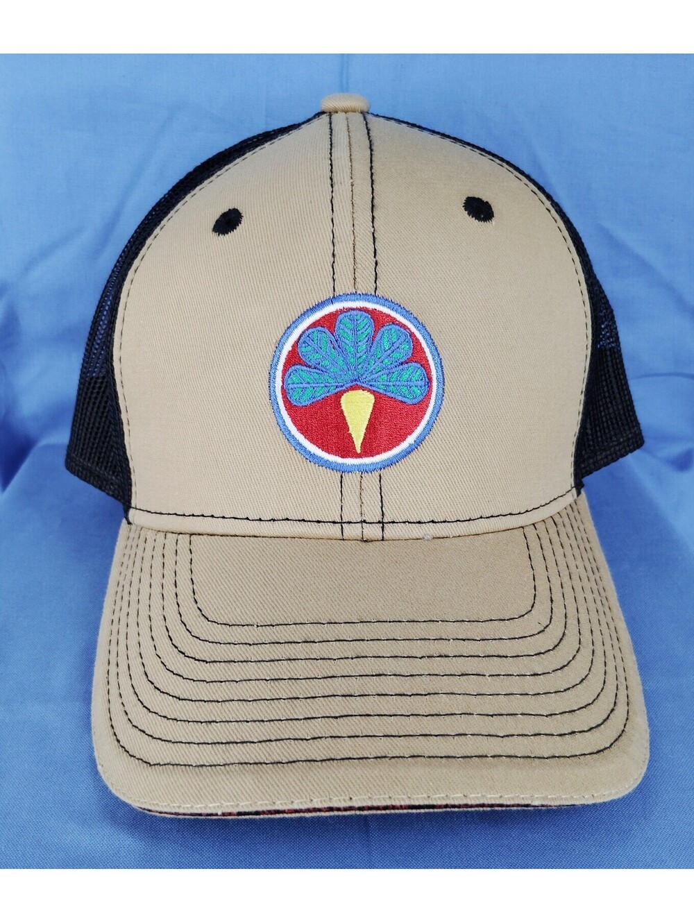 ACH Seeds Trucker Hat Tan Black Strapback Agriculture Seed Company Cap Adjustabl